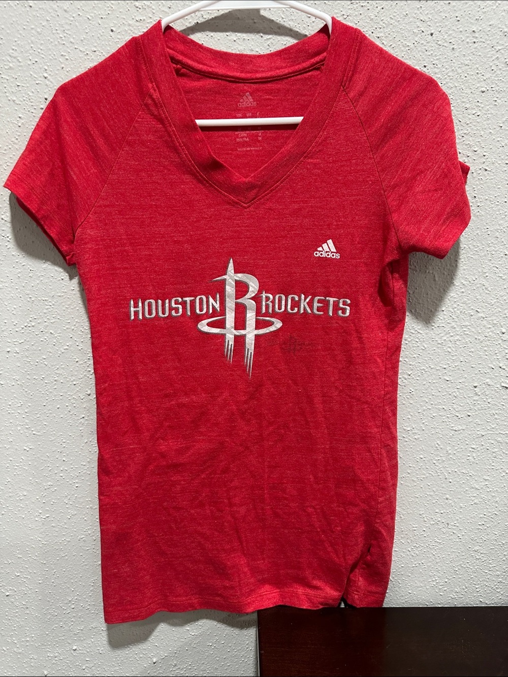 adidas Red Houston Rockets V-Neck Tee